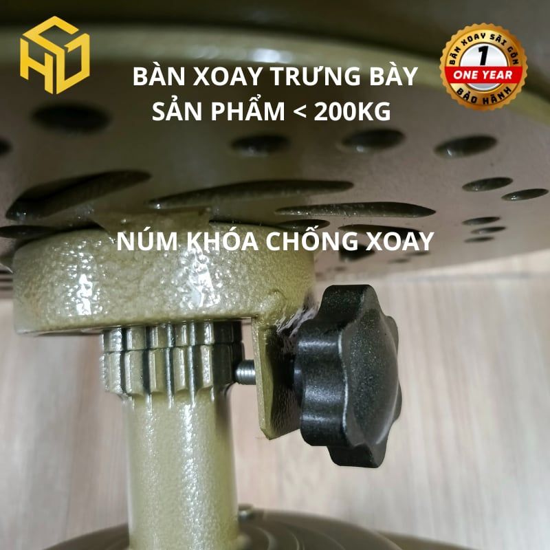 Bàn xoay livestream cây cảnh, bàn xoay bonsai chịu tải nặng siệu bền size 29 cm sơn vàng