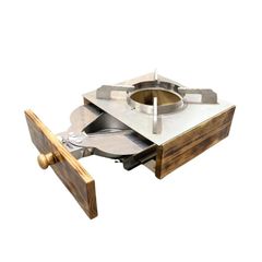 Bếp Cồn Inox Bọc Gỗ Hương Giang - Sang Trọng, Tiện Lợi, Có Ngăn Kéo Châm Cồn, Phù Hợp Nhà Hàng