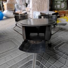 Bếp Củi Cải Tiến Hương Giang 40cm – Siêu Bền, Chống Đen Nồi,Ống Khói Thoát, Bệ Đỡ Củi, Khay Hứng Tro