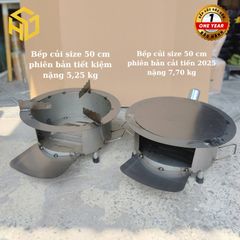 Bếp củi Sài Gòn 50cm có ống khói siêu thoát khói, bếp chắc chắn, thân sắt carbon dày