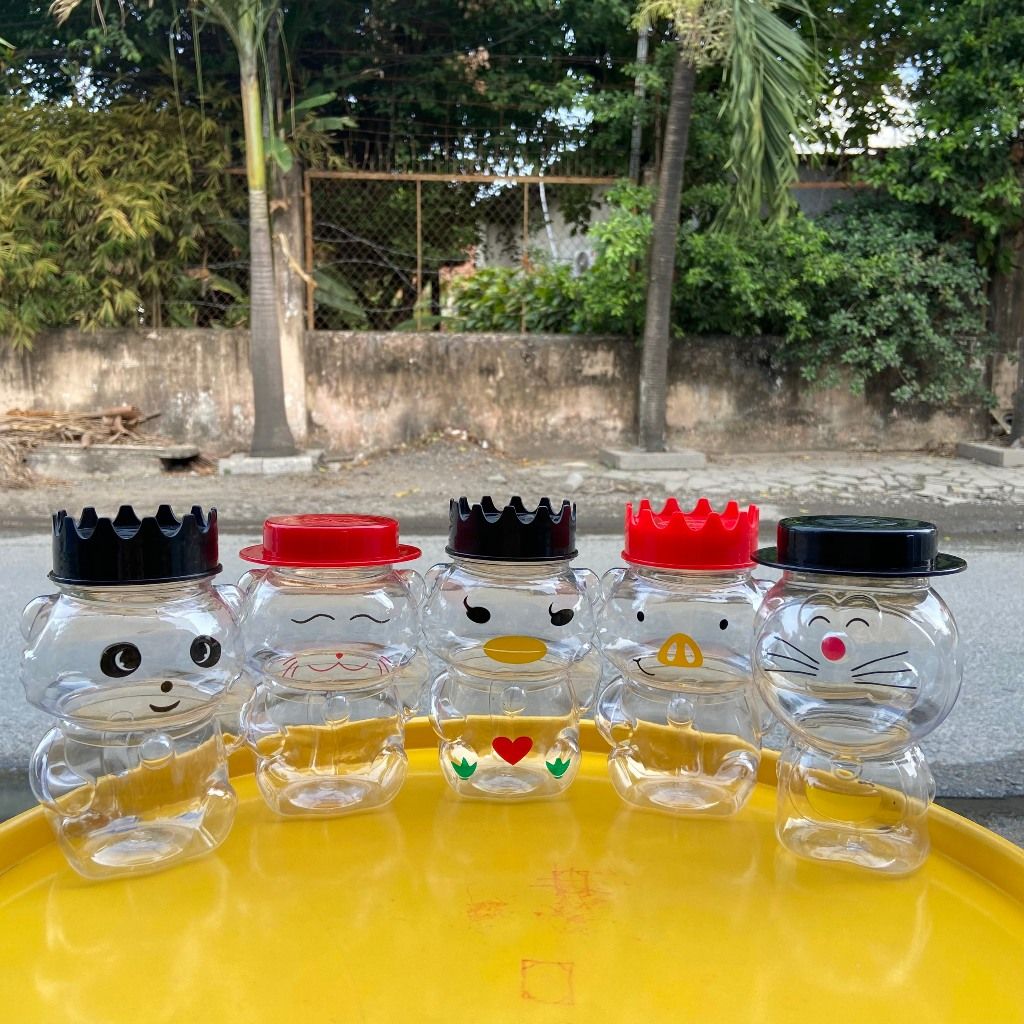 Hũ nhựa đựng trà sữa,bánh kẹo hình thú cổ rộng từ 500ml đến 2 lít-Hũ trong suốt, cứng cáp