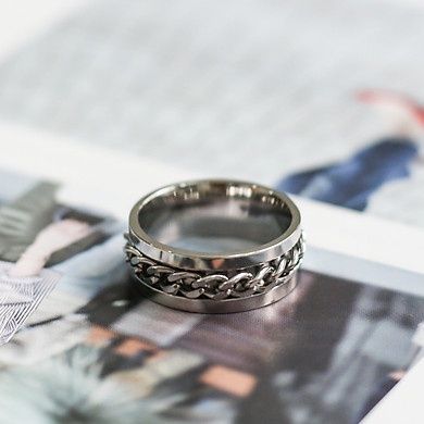 Nhẫn Khui Bia Titan Không Gỉ Có Xích Xoay
