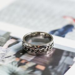 Nhẫn Khui Bia Titan Không Gỉ Có Xích Xoay