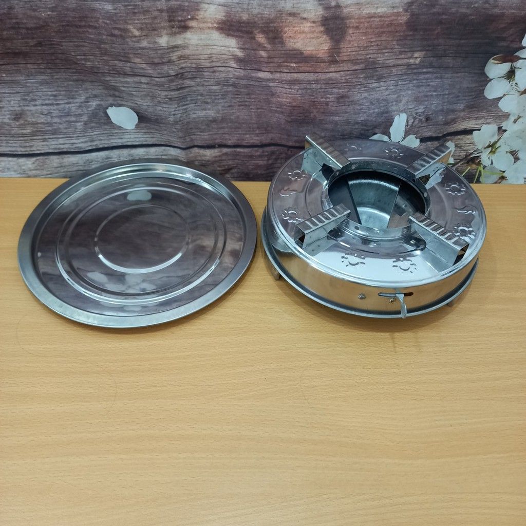 Mâm lót bếp cồn Inox tiện dụng - Khay Inox dày giúp di chuyển bếp cồn an toàn dành cho quán