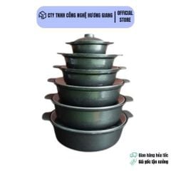 Nồi lẩu nhôm đúc chống dính cao cấp có 6 size lựa chọn dùng cho món kho quẹt, mì cay, nghêu hấp, lẩu...