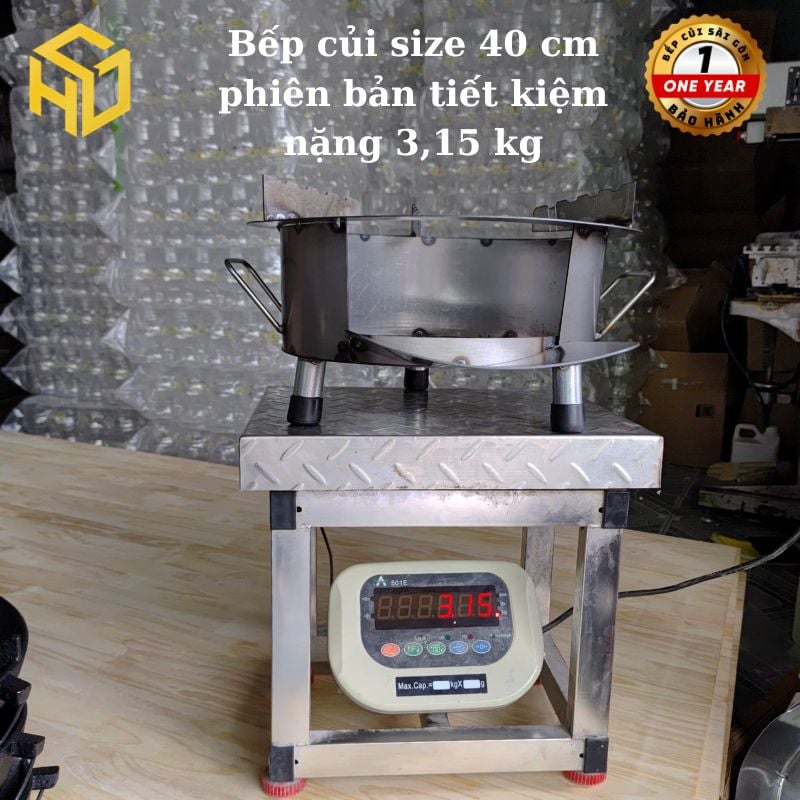 Bếp củi Sài Gòn tròn đường kính 40cm có bệ đỡ củi– giữ nhiệt tốt, vật liệu sắt cacbon độ bền cao