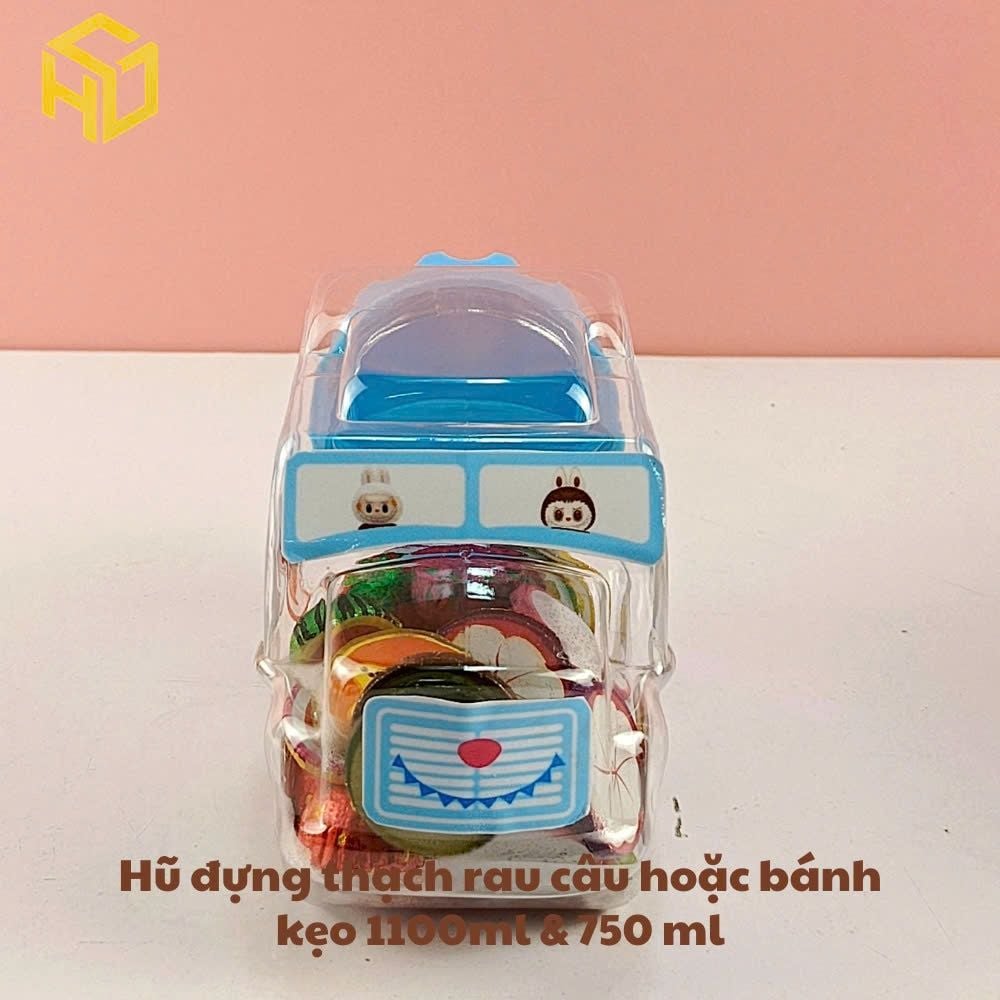 Combo 20 Hũ Nhựa Đựng Rau Câu Mẫu Xe Ô Tô Thể Tích 750ml - 1100ml | Tem Dán Sẵn - Giá Tại Xưởng