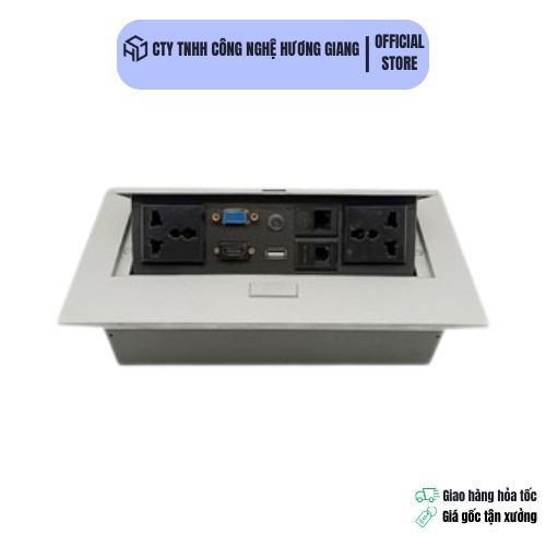 Hộp Ổ Cắm Điện Đa Năng 220V Âm Bàn - Láp đặt trong phòng họp - PKNT-026