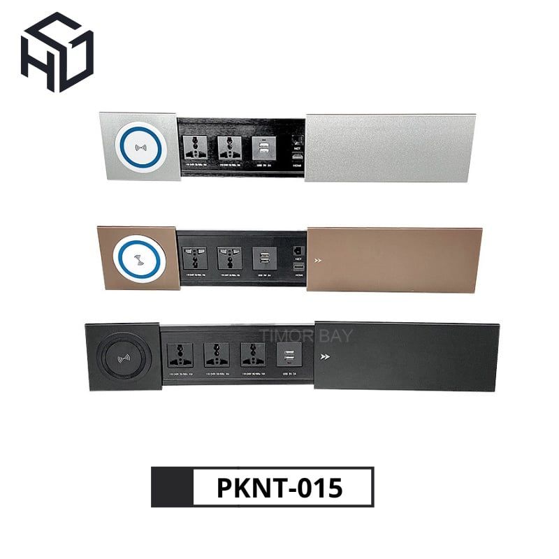 Sạc không dây, sạc USB kèm ổ cắm 220V tích hợp bàn làm việc trong thiết kế nội thất, decor - PKNT-015