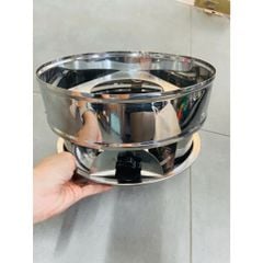 Bếp cồn chắn gió Hương Giang -Nặng 1kg, cánh khép chắn chắn, núm vặn nhựa chống nóng, có mâm lót