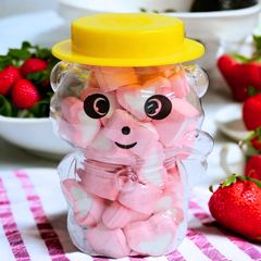 Hủ nhựa đựng trà sữa hình gấu trúc 500ml - Chai nhựa PET đựng bánh kẹo, đồ ăn vặt cho quán trà sữa - GAUTRUC500