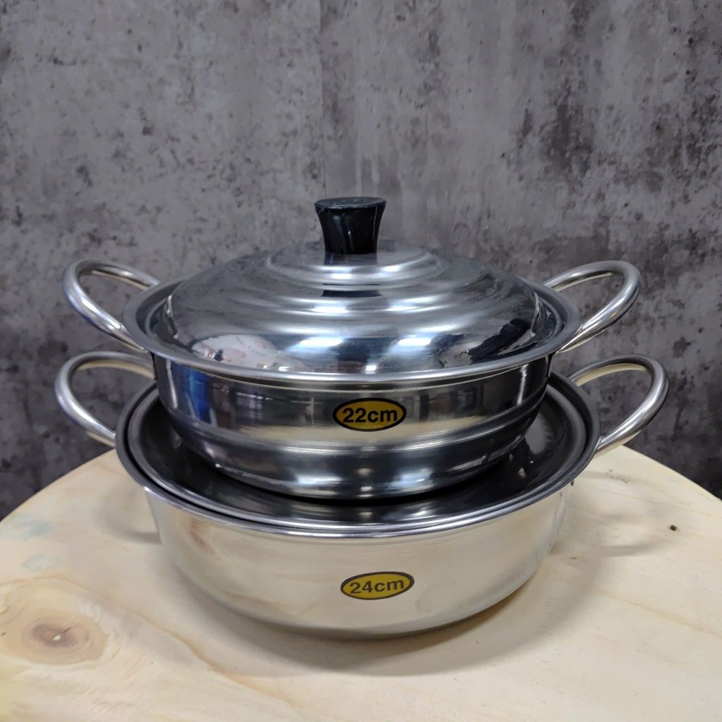 Nồi lẩu inox Hương Giang cao cấp cho nhà hàng, quán ăn dày 5 dem, nắp inox