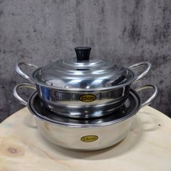 Nồi lẩu inox Hương Giang cao cấp cho nhà hàng, quán ăn dày 5 dem, nắp inox