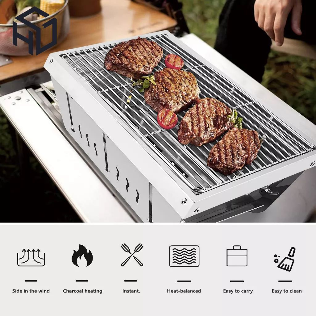 Bếp nướng than gấp gọn dành cho gia đình đi du lịch, giã ngoại - Bếp nướng BBQ cao cấp, bếp nướng than camping - BNGD