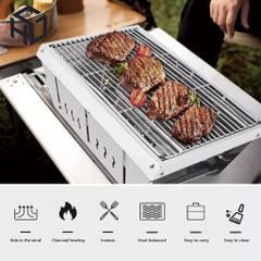 Bếp nướng than gấp gọn dành cho gia đình đi du lịch, giã ngoại - Bếp nướng BBQ cao cấp, bếp nướng than camping - BNGD