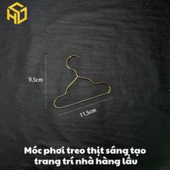 Khung treo móc thịt trang trí | Sào phơi móc thịt trang trí bàn tiệc cho nhà hàng lẩu sáng tạo, tặng kèm 10 móc