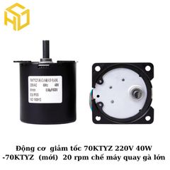 Động cơ  giảm tốc 70KTYZ 220V 40W -70KTYZ  (mới)  20 rpm chế máy quay gà lớn