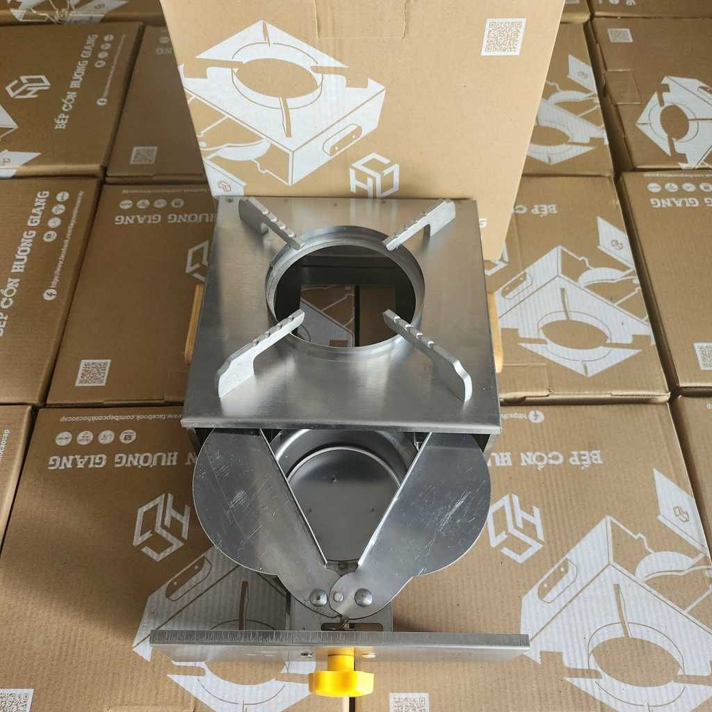 Bếp cồn Inox an toàn có ngăn kéo châm cồn, nhỏ gọn, tiện lợi - Bếp cồn cao cấp Hương Giang
