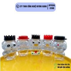 Hũ nhựa đựng trà sữa,bánh kẹo hình thú cổ rộng từ 500ml đến 2 lít-Hũ trong suốt, cứng cáp