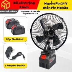 Quạt Tích Điện Loại cải tiến xoay được và có 2 cấp độ gió Dùng Liên Tục 10H