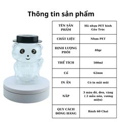 Giá sỉ Bành 60 hũ nhựa PET hình Gấu Panda 500ml hot trend - Hũ nhựa đựng trà sữa, đồ ăn vặt