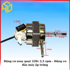 Động cơ xoay quạt 220v 2,5 rpm - động cơ đảo máy ấp trứng