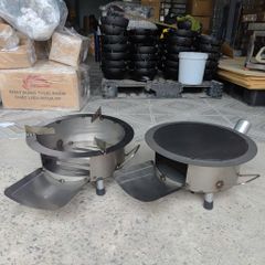 Bếp Củi Cải Tiến Hương Giang Tròn 50cm–Chắc chắn, Chống Đen Nồi, Có Ống Khói, Bệ Đỡ Củi & Hứng Tro