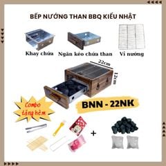 Bếp nướng than BBQ phong cách Nhật có ngăn kéo châm than