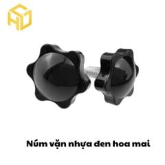 Bộ 5 Núm vặn nhựa bóng | Núm vặn tay bông mai nhựa ren M5 M6
