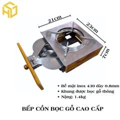 Bếp cồn inox cao cấp dành cho nhà hàng nấu lẩu có ngăn kéo gồm 2 loại,loại bọc gỗ thông và loại inox