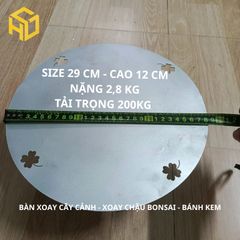Bàn xoay bonsai size 29 cm chịu áp lực cao 200 kg, bề mặt rộng thiết kế hoa văn, xoay mượt mà