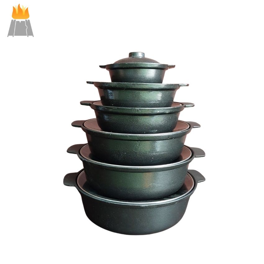 Nồi lẩu nhôm đúc chống dính cao cấp có 6 size lựa chọn dùng cho món kho quẹt, mì cay, nghêu hấp, lẩu...