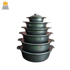 Nồi lẩu nhôm đúc chống dính cao cấp có 6 size lựa chọn dùng cho món kho quẹt, mì cay, nghêu hấp, lẩu...