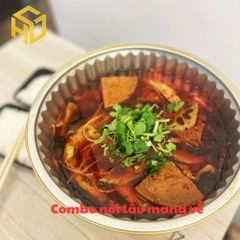 Combo Nồi Lẩu nhôm có nắp đậy dung tích 1370 ml & Bếp Cồn Mang Đi Cho Quán Ăn và nấu ăn ngoài trời