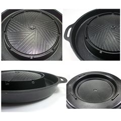 Chảo Lẩu Nướng Hàn Quốc Đa Năng Size 32cm – Nướng & Lẩu 2 Trong 1, Chảo Dùng Cho Bếp Gas Mini