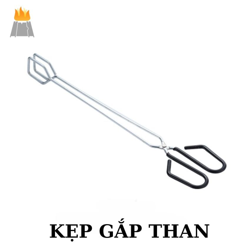 Kẹp Gắp Than - Tay Cầm Dài 30cm - Có Tay Cầm Cao Su Chống Nóng