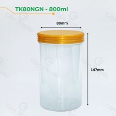 Hũ Nhựa Đựng Thực Phẩm - Nắp Nhôm Bạc và Nhôm Vàng (Từ 490ml đến 1020ml)