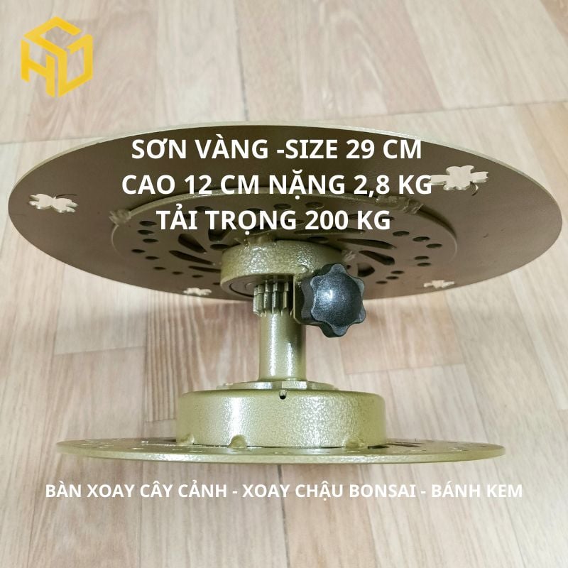 Bàn Xoay, Đế Xoay Chụp Hình, Trưng Bày Sản Phẩm, livestream sản phẩm nặng dưới 200 kg sơn vàng