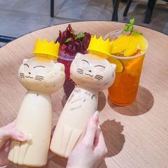 Chai nhựa đựng trà sữa nắp nhôm cao cấp hình con mèo cute 500ml - Hủ nhựa PET đựng trà sữa cho các quán ăn vặt - CN005
