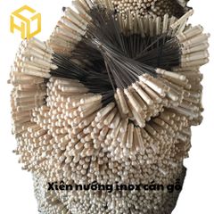 Combo 5 xiên nướng inox cán gỗ chuyên nướng thịt tại bàn, cạnh dẹt giữ chặt thực phẩm, hạn chế xoay