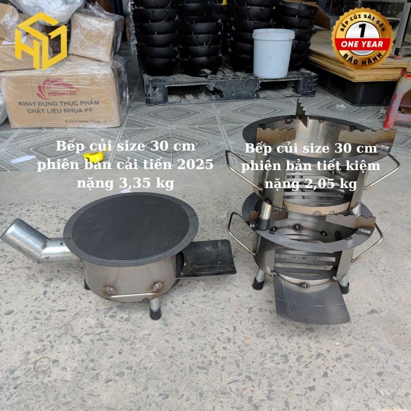 Bếp củi Sài Gòn 30cm có ống khói chống khói hiệu quả, giữ nồi sạch, tiết kiệm nhiên liệu