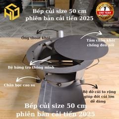Bếp củi Sài Gòn nấu bánh chưng tiện lợi, tiết kiệm củi – tròn đường kính 50cm có ống khói