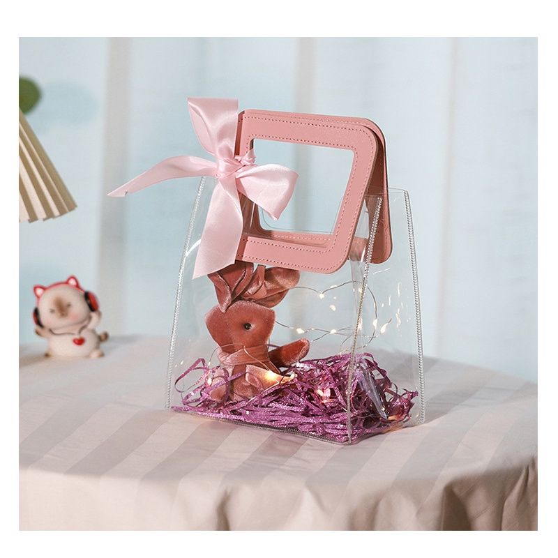 Túi quà tặng trong suốt PVC quai da cầm tay cao cấp✔✔✔Đẹp - Bền - Tiện Lợi✔✔✔