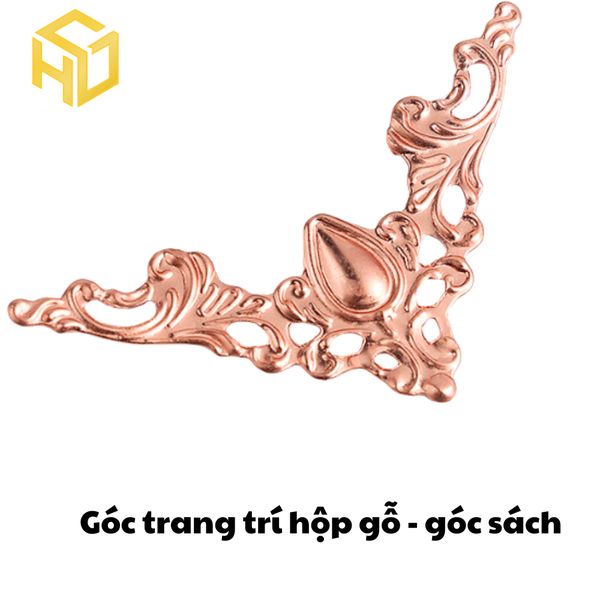 Bộ 20 Phụ kiện trang trí góc hộp gỗ, góc sách phong cách cổ điển