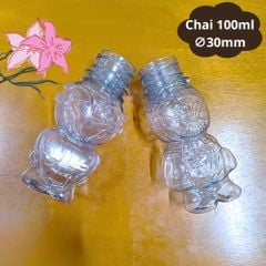 Chai nhựa 100ml đựng cốm , kẹo kèm nắp màu trắng - Chai hình con ong & người nhện đáng yêu, cứng cáp