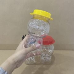 Chai nhựa đựng trà sữa hình nhân vật Doraemon 500ml cổ to 62mm - Chai nhựa PET dành cho quán trà sữa, ăn vặt - CN002