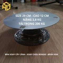 Bàn xoay cây cảnh mặt 29 cm, bàn xoay trưng bày sản phẩm nặng < 200 kg Mẫu chưa sơn