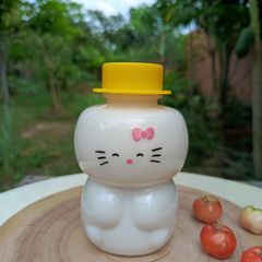 Chai nhựa pet 350ml in hình các nhân vật dễ thương capypara, labubu, hello kitty, kuromi, vịt, gấu nâu đựng kẹo, trà sữa