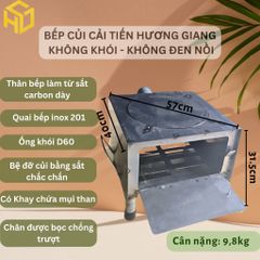 Bếp củi siêu tiết kiệm củi – loại vuông 40cm, đường chéo 57cm có 3 tính năng nấu nướng tiện lợi