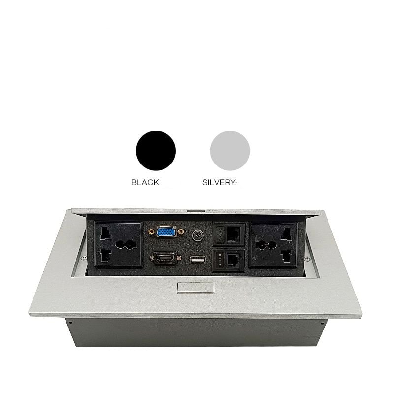 Hộp Ổ Cắm Điện Đa Năng 220V Âm Bàn - Láp đặt trong phòng họp - PKNT-026